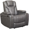 Picture of Outsider Gunmetal Gray Leather Power Recliner with Power Adjustable Headrest