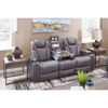Picture of Outsider Gunmetal Gray Leather Power Recliner with Power Adjustable Headrest