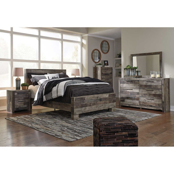 Derekson Multi Grey King Panel Bed | B200-KPBED | AFW.com