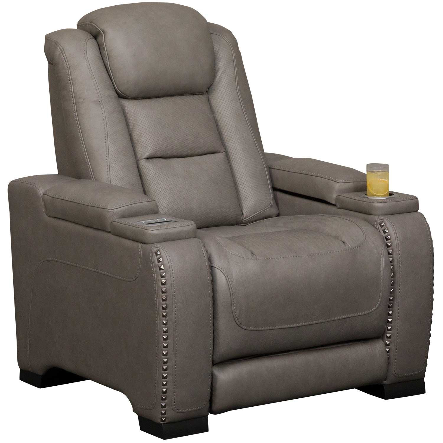 Signature Design by Ashley The Man-Den U8530613 Contemporary Power Recliner  with Adjustable Headrest and Lumbar Support, Zak's Home Outlet