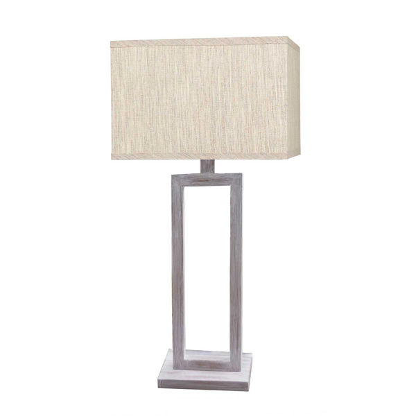 Picture of White Wash Metal Table Lamp