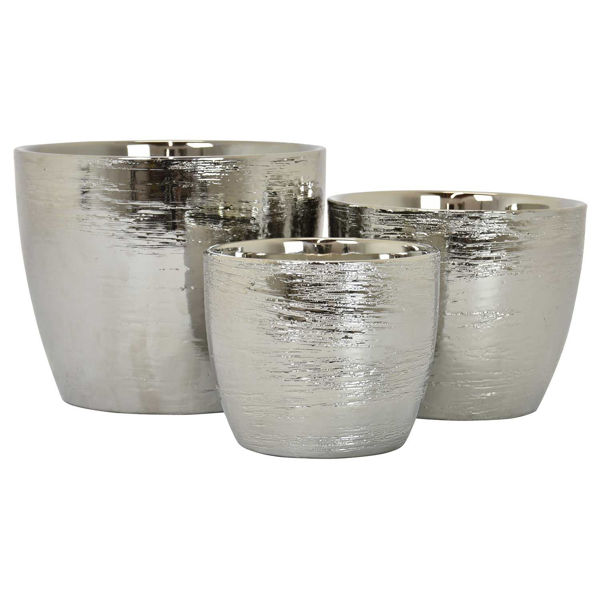 Picture of Set of 3 Silver Planters