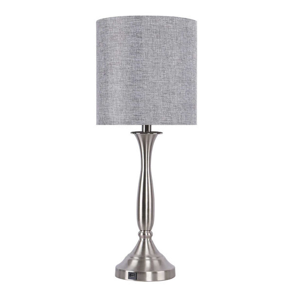 Picture of Nickel with USB Port Table Lamp