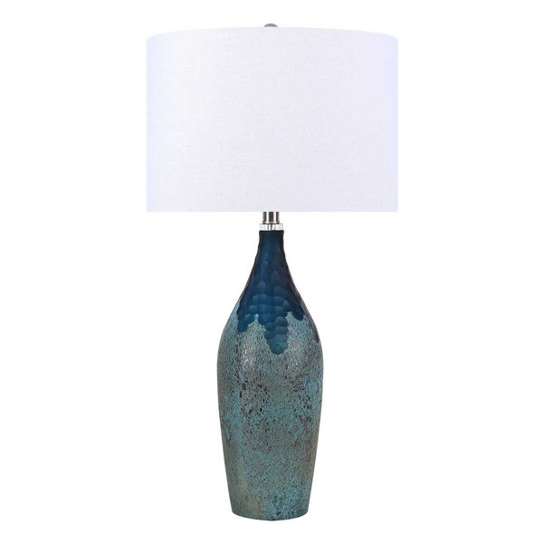 Picture of Turquoise Art Glass Table Lamp