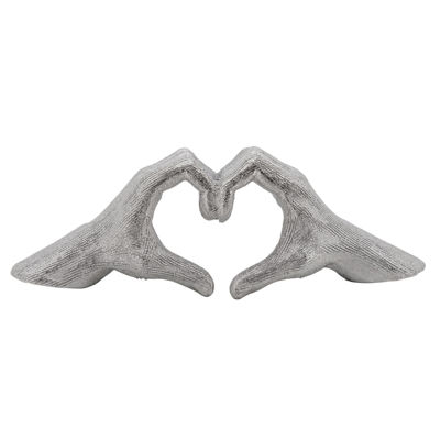 Picture of Hand Heart Silver Sculpture