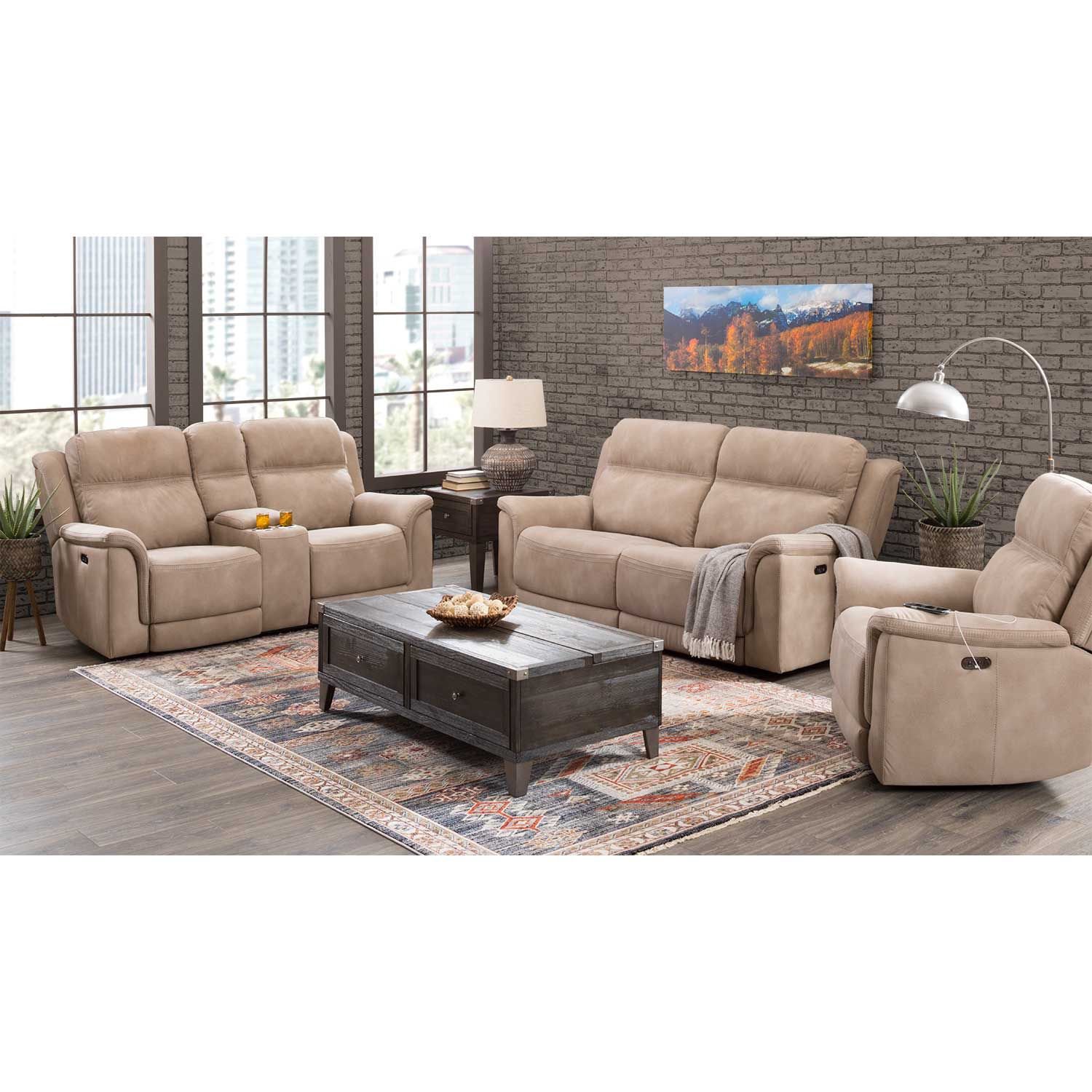 Next Gen Sand P2 Reclining Sofa | L1-593PRS | AFW.com