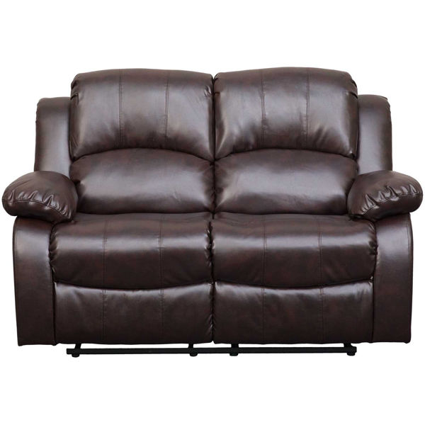 Emerson Brown Reclining Loveseat 9393, Brown Leather Loveseat Recliner