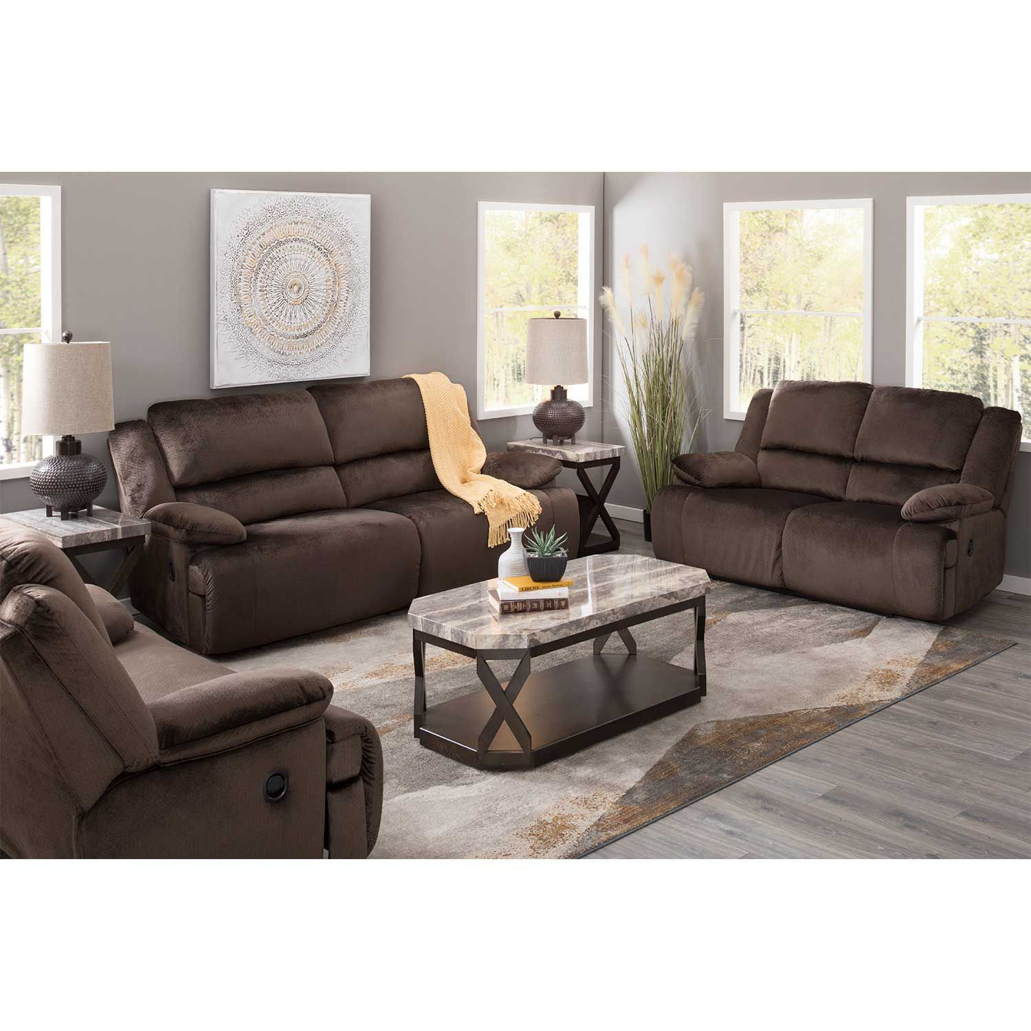 Clonmel Chocolate Reclining Sofa Ashley Furniture