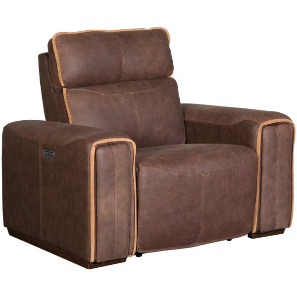 Picture of Italian Leather Power Recliner with Adjustable Hea