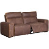 Picture of Italian Leather Power Recline Console Loveseat wit