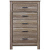 Picture of Zelen Warm Gray Five Drawer Chest