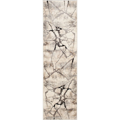 Picture of Grey Beige Crackle 2x7 Rug