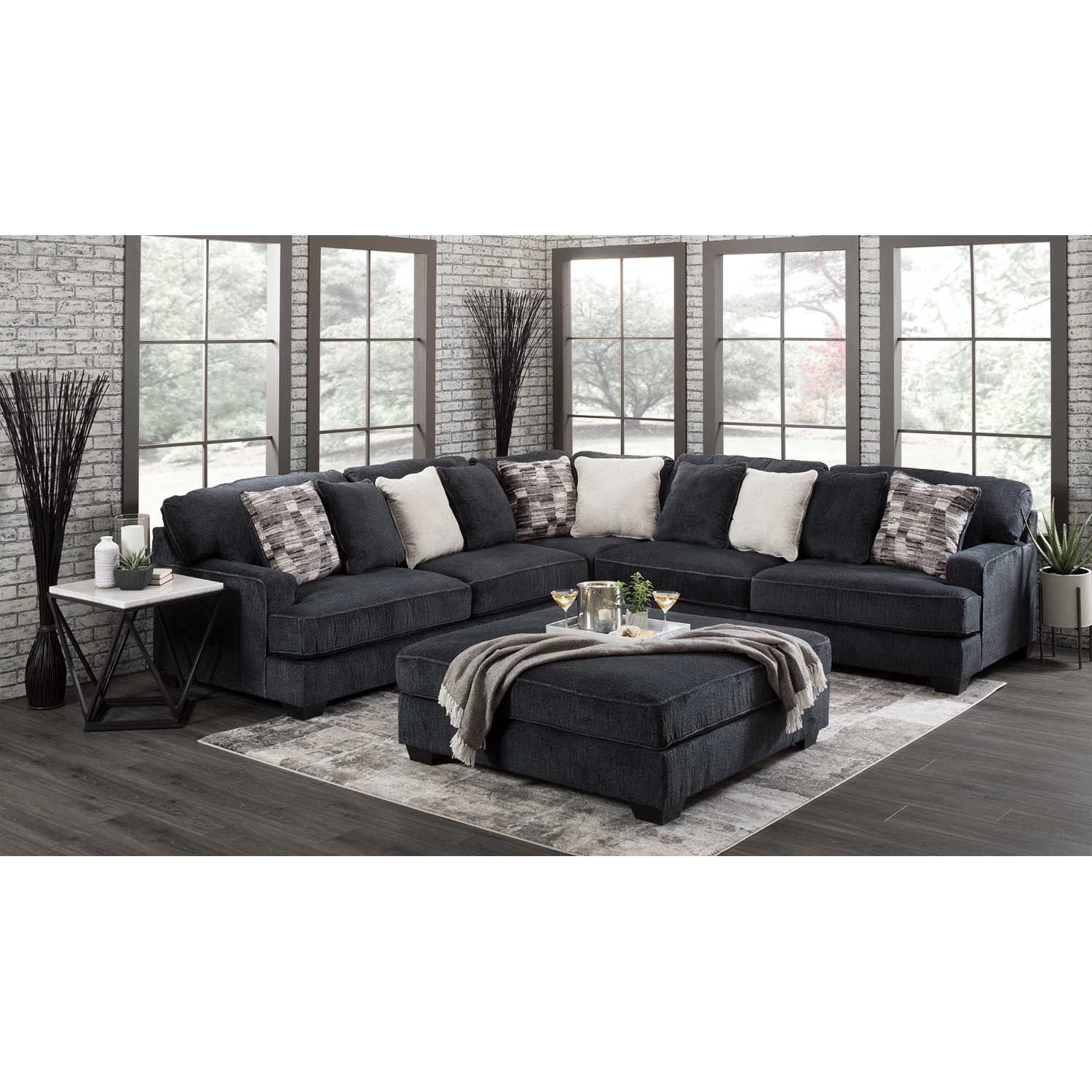 Rawcliffe Charcoal 3PC Sectional U15963PC