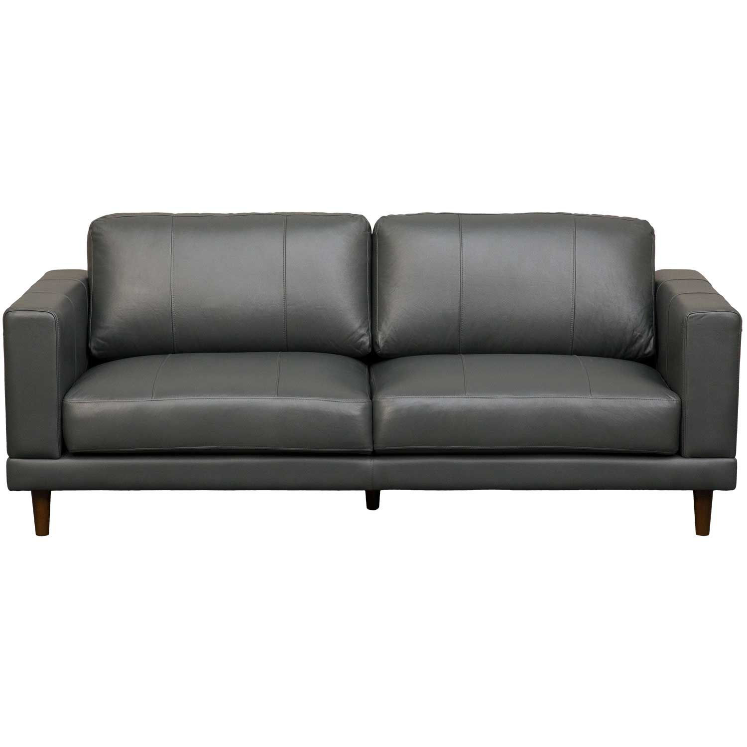 Hampton Charcoal Leather Sofa - Elements International Group, LLC | AFW.com