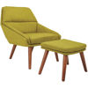 Picture of Bendal Green Modern Accent Chair and Ottoman
