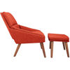 Picture of Bendal Tangerine Modern Accent Chair and Ottoman