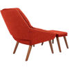 Picture of Bendal Tangerine Modern Accent Chair and Ottoman
