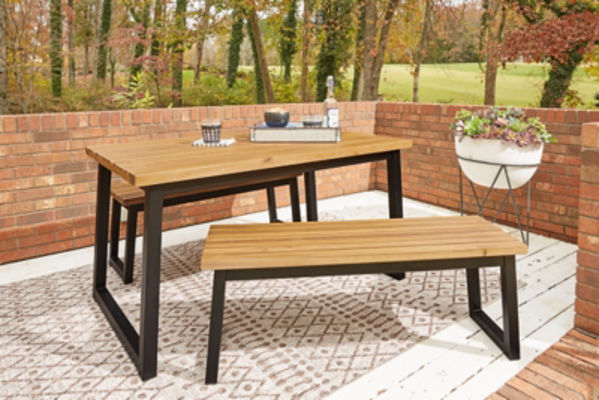 Town Wood Outdoor Dining Table Set (Set of 3) | P220-115 | Ashley ...