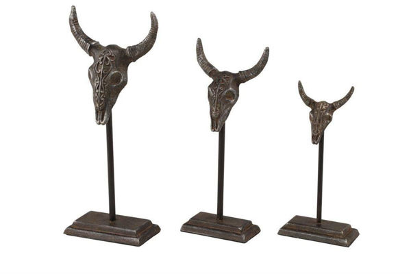 Picture of Metal Bull Sculpture Set of 3
