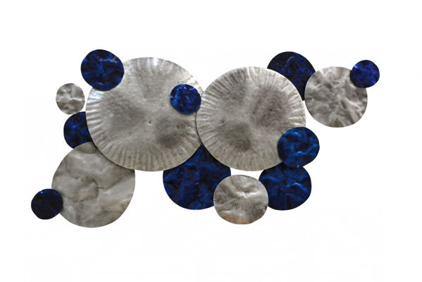 Picture of Silver And Blue Circles Wall Decor