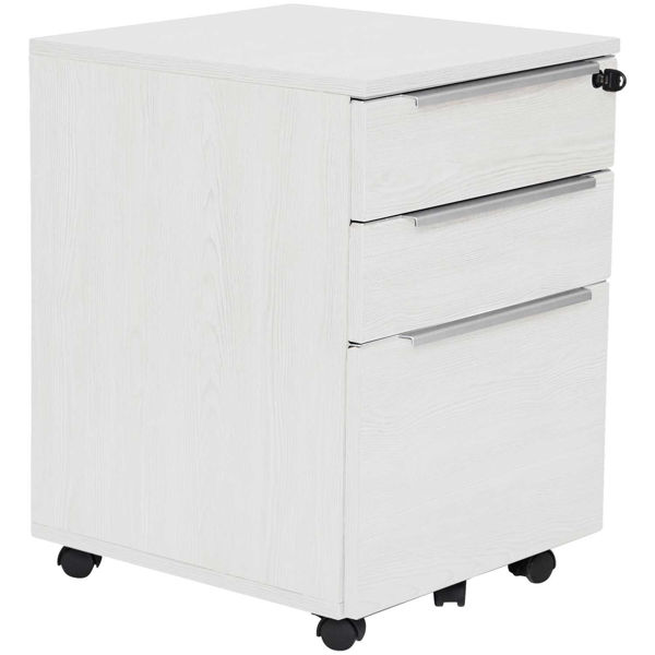 Picture of Fontana 3 Drawer Mobile Pedestal, White