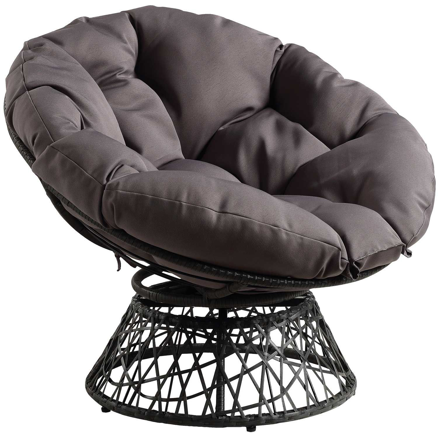 Gray ; Papasan Chair with Gray Cushion | BF25292-GRY | AFW.com