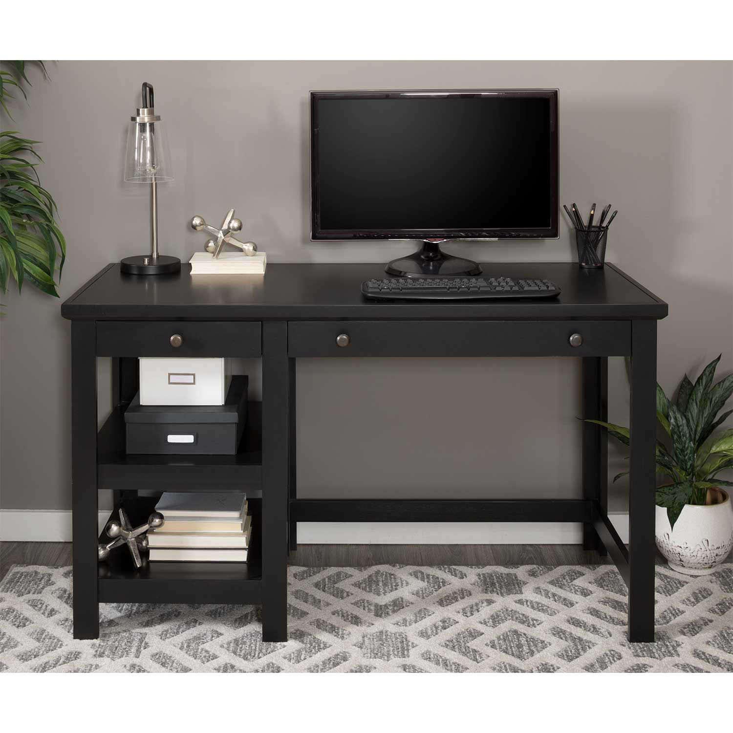 Black 54-Inch Computer Desk | DE5431 BLACK | | AFW.com