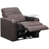 Picture of Brown Power Recliner with Tray