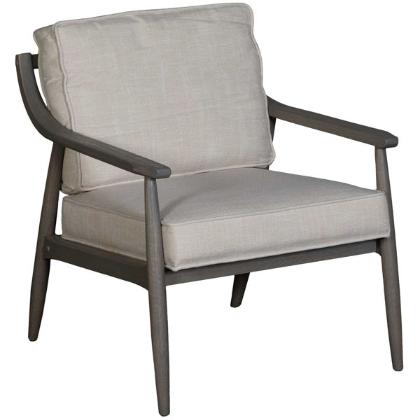 Picture of Samuel Linen Wood Arm Chair