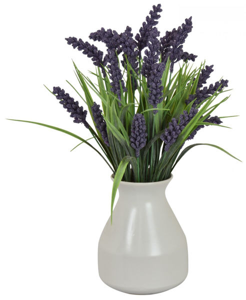 Picture of Faux Flower Pot/White Vase