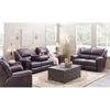Picture of Italian Leather Triple Power Reclining Sofa with Drop Table