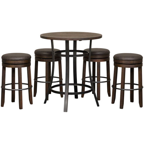 Picture of Metroflex 5 Piece Set with Backless Barstools