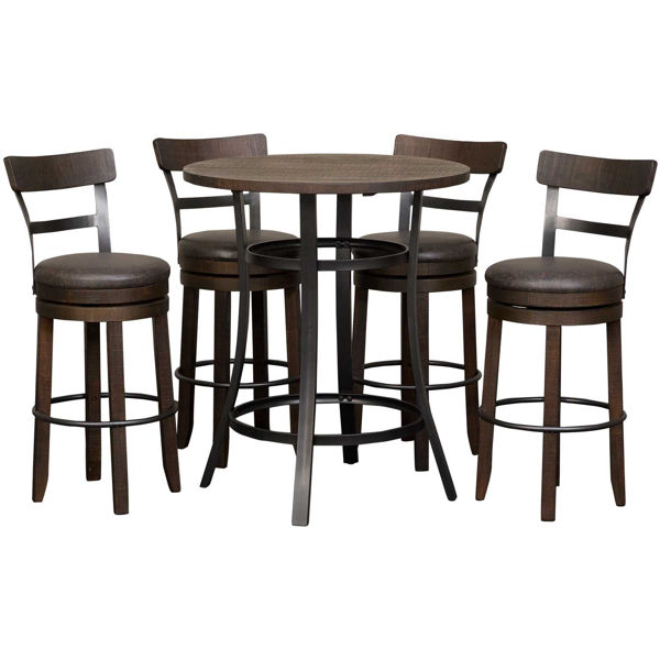 Picture of Metroflex 5 Piece Set With Swivel Barstools with b