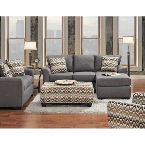 Ryleigh Grey Sofa with Chaise | D1-3903S | AFW.com