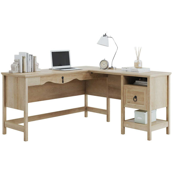 Picture of Adaline Cafe Light Wood L-Shaped Desk