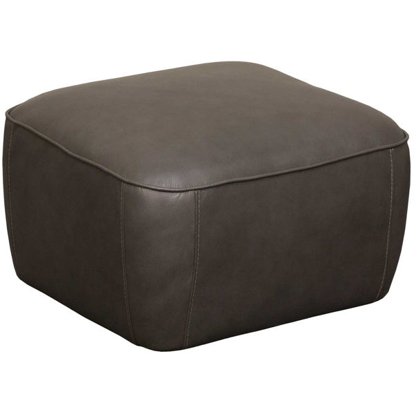 Picture of Gray Leather Status Ottoman
