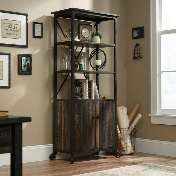 Steel River Pattern Bookcase With Doors | 423975 | Sauder Woodworking ...