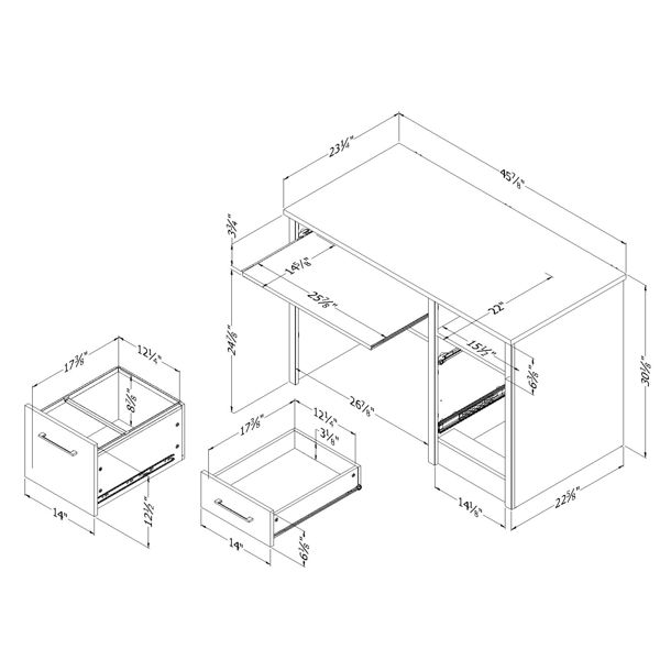 Gravity - Desk, Gray Maple *D | 12509-SS | AFW.com