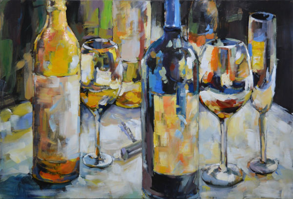 Picture of Wine Bottles And Glass Wall Decor