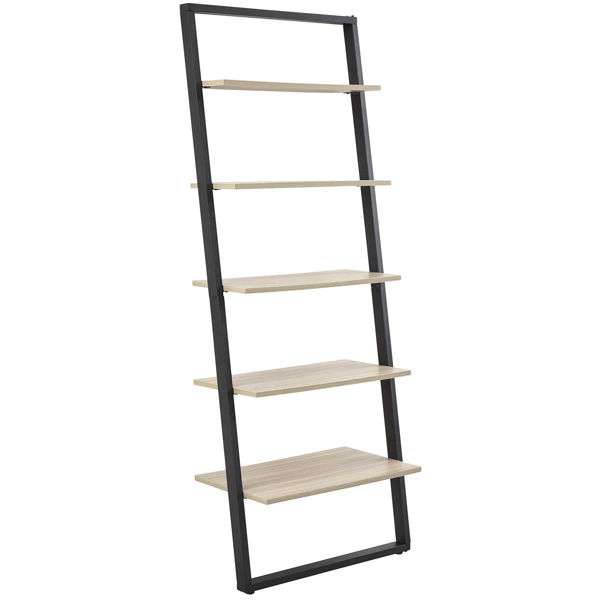 Waylowe Natural Black Tall Leaning, All Modern Leaning Bookcase