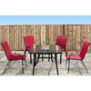 Picture of Beverly 5 Piece Set Square Table Red Chair