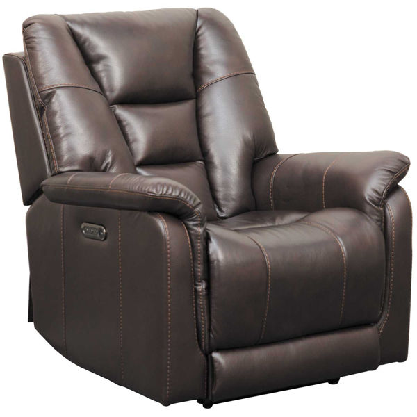 Picture of Power Leather Recliner with Headrest and Lumbar