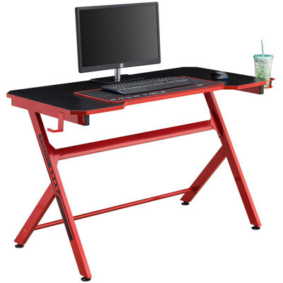 Picture of Contemporary Red and Black Gaming Desk