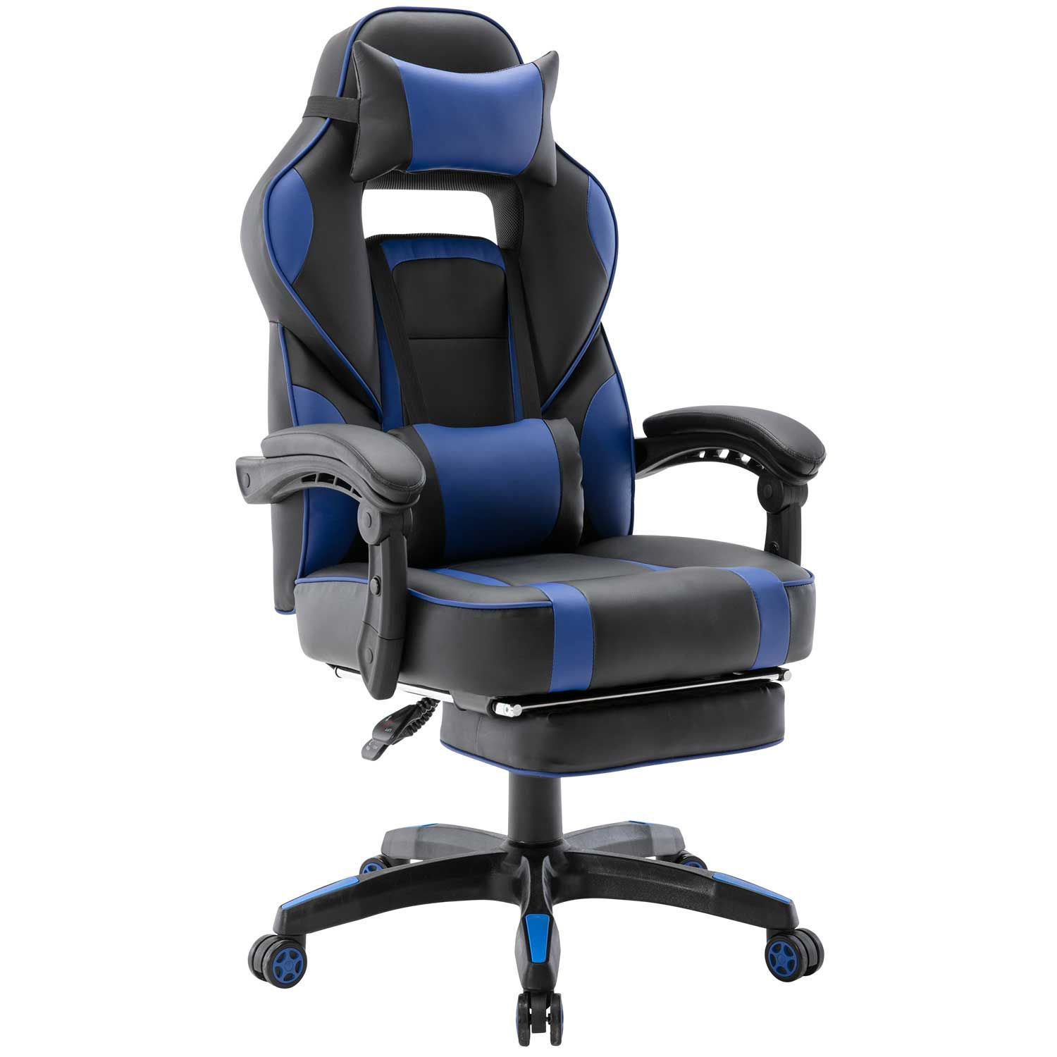 Black and Blue Ergonomic Gaming Office Chair with | 2334-BL | AFW.com