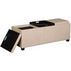 Picture of Moira Linen Beige Storage Bench with Trays