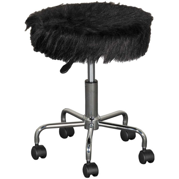 Picture of Plush Office Stool in Black