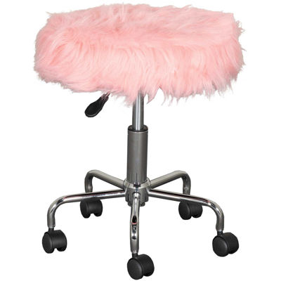 Plush Office Stool In White Afw Com, Fuzzy Counter Stools