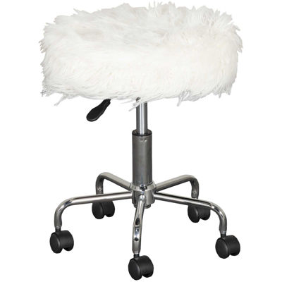 Picture of Plush Office Stool in White