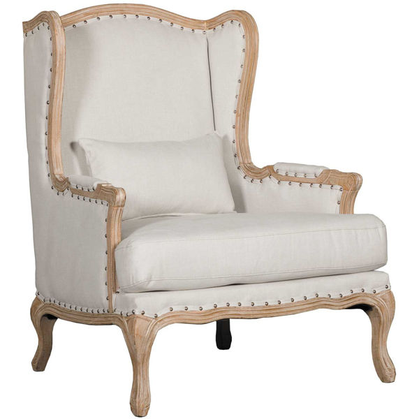 Artesia Taupe Wing Chair - | AFW.com