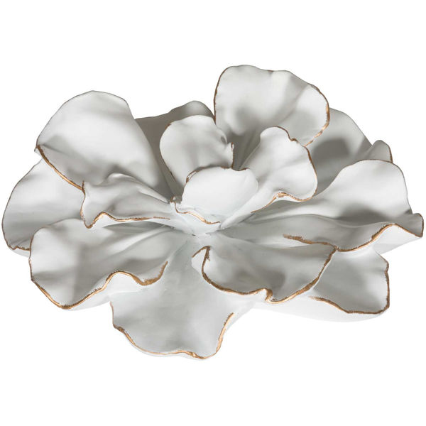 Picture of White Gold Flower Wall Decor